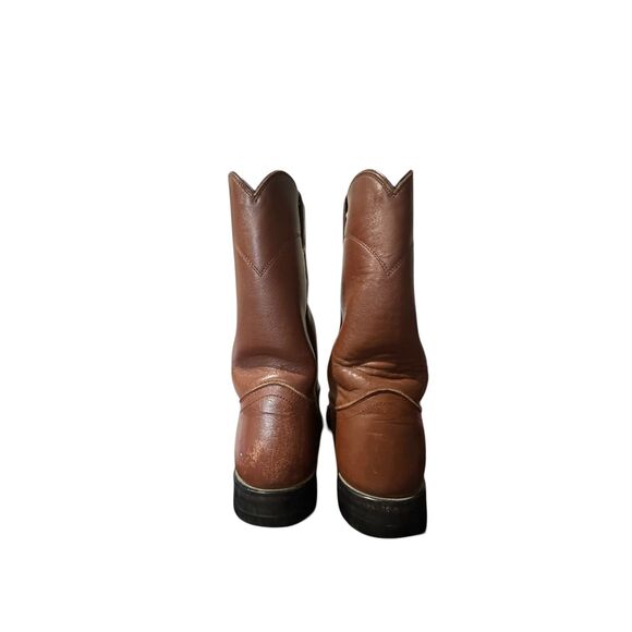 Vintage Justin Roper Brown Leather Boots Sz 7.5 EEE Men\'s Rodeo Western 3404 main image 7